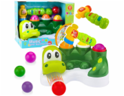 LeanToys Arkádová hra Kuličková střílečka Slide Hammer Interaktivní krokodýl