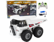 LeanToys RC dálkově ovládaný sklápěč se světly a zvuky bílý 1:24