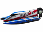 Lean Dálkově ovládaný RC motorový člun modro-stříbrný 14c...