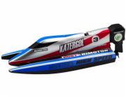 Lean Dálkově ovládaný RC motorový člun modro-stříbrný 14cm Toys