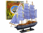 LeanToys Sběratelský model dekorativní plachetnice bílá a...