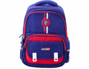 Lean Školní batoh s hrudním popruhem, tmavě modrá, červená, 20 l