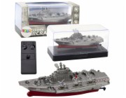 LeanToys Vojenská loď na dálkové ovládání RC stříbrná 15cm LEAN Toys