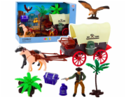LeanToys Kovbojská sada Figurky Westernové vozové koně Kovbojské palmy LEAN Toys