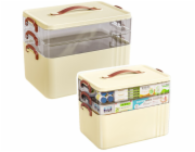 Lean Organizér na léky Box, prostorný, třípatrový, domácí lékárnička