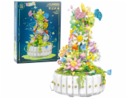 LeanToys Stavební kostky Květinová kompozice s motýly LED světly 1399 dílků.