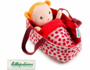 Lilliputiens Panenka v košíku s oblečením a dekou, achátová, 12m+
