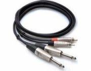 Hosa Kabel Jack 6,3 mm x2 - RCA (Cinch) x2 0,91 m stříbrný (HPR-003X2)