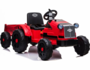 Lean Cars Bateriový traktor s přívěsem CH9959 červený