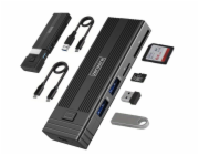 Zenwire USB-C 7v1 SSD HUB pouzdro M.2 NVME PCIE SATA SD adaptér M2 HUB63