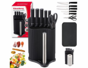 Klausberg Sada nožů ve stojanu s deskou a držákem na ručníky KB-7977