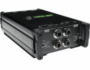 Mackie MDB-2P pasivní direct box pro baskytaru, digitální piano, kytaru, syntezátor, černý, 20–20 000 Hz, 140 000 Ohm, 0,002 %