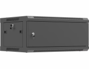 Lanberg Skříň INSTALACE RACKOVÉ SKŘÍNĚ NÁSTĚNNÁ 19 4U 600X450 černá KOVOVÉ DVEŘE (PLOCHÉ BALENÍ)