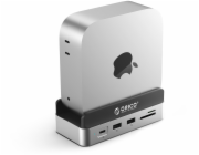Orico Dokovací stanice pro MacMini M4, USB-C 10 Gbps, s M.2 NVMe pouzdrem, vertikální, kovová