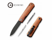 Cedrus Zavírací nůž Civivi Sendy Guibourtia Wood, Black Stonewashed Nitro-V od Bena Petersena (C21004A-2)