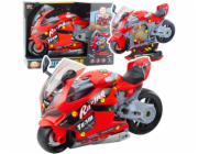 LeanToys 2v1 DIY dílenská světla, zvuky, kouř, červená, 43 cm, EDUKAMP