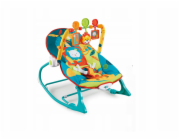 Bounn Houpací křeslo 2 v 1 modré/vícebarevné s vibrací