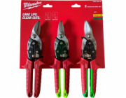 Milwaukee Sada 3 nůžek na pocínovaný plech