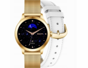 Gravity Chytré hodinky Smartwatch bílá a zlatá 2 řemínky GT25-2 PRO