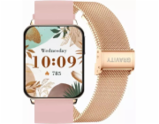Gravity Chytré hodinky Smartwatch růžovo-zlaté černé 2 řemínky GT26-6