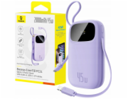 Baseus Powerbanka EnerFill FC31 20000mAh 45W s displejem s kabely USB-C a Lightning - fialová