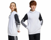 Adidas Dětská mikina s kapucí Squadra 25, bílá, JD4807, 140 cm