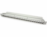Roline ROLINE 19Zoll Keystone patchpanel 24portový Cat6 stíněný světle šedý bez modulu - 26/11/0359