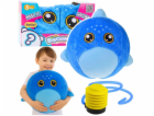 LeanToys Rostoucí plyšová pumpa na skákací míč Blue Shark...