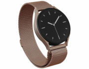 Swissten Univerzální kovový síťovaný řemínek BURGA pro hodinky 22 mm (růžové zlato)