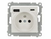 Kontakt-Simon Zásuvka Simon s integrovanou nabíječkou USB C+A (modul), 2,1 A, 5 V DC, 230 V bílá DGZ1ZUSB2CA.01/11