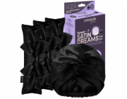 Glov Sada 3 kulem na studené vlasy Sweet Satin Dreams + 1 dvouvrstvá saténová spací čepice, černá