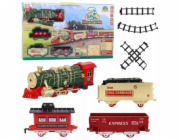 LeanToys Elektrický vláček Klasický vláček Světla Zvuky Kouř 24 ks.