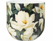 Koopman Dekorativní kovový kryt s květinami, malý, 21 cm, 1 ks.