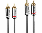 Lindy kabel RCA (Cinch) x2 - RCA (Cinch) x2 1m stříbrný (35345)