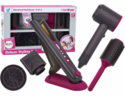 LeanToys Kadeřnická sada : Fén, žehlička na vlasy, kartáč, vyměnitelné hlavice
