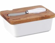 Klausberg KB-7785 BÍLÁ PORCELANOVÁ MISKA NA MÁSLO S NŮŽEM