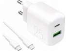 Puro PROLITE 25W USB-A / USB-C nabíječka do zásuvky + kab...