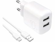 Puro Nabíječka PROLITE 10W USB-A + kabel USB-A - USB-C 1,2 m - bílá