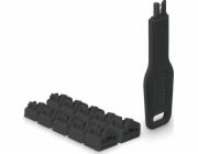 Lindy 47891 Blokátor portů Blokátor portů + klíč RJ-45 černý Akrylonitril-butadien-styrenový kopolymer (ABS) 10 ks.