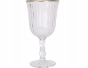 Vivalto Žebrovaná sklenice na víno se zlatým okrajem, 240 ml