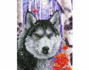 DIAMOND DOTZ Diamantová výšivka Diamond Dotz Vlk v lese 48x58cm DD10040