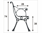 NoName Velká noha pro lavičku s boční opěrou, 5 desek
