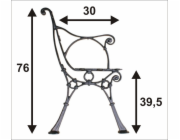 NoName Noha lavice s C-podpěrou 5 desek