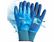 Geko Nepromokavé pracovní rukavice vel. 9 /polyester – latex/ (12/120)