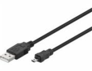 MicroConnect Kabel USB USB-A - miniUSB 1,8 m černý (USBAMB82)