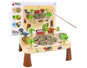 LeanToys Elektrický chytací stůl na dinosaury s otočným diskem a zvuky