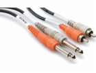Hosa Kabel jack 6,3 mm x2 - RCA (cinch) x2 3m černý (CPR-...