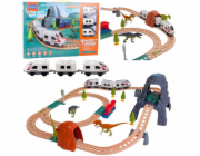 LeanToys Elektrická vláčkodráha s dinosauřím parkem se světly a zvuky 76 cm