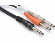 Hosa Technology TRS/2 x TS, Samec, 2 x 6,35 mm TS, Samec, 3 m, Černá