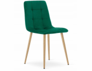 Leobert Židle KARA - tmavě zelený samet / nohy v barvě dřeva x 1